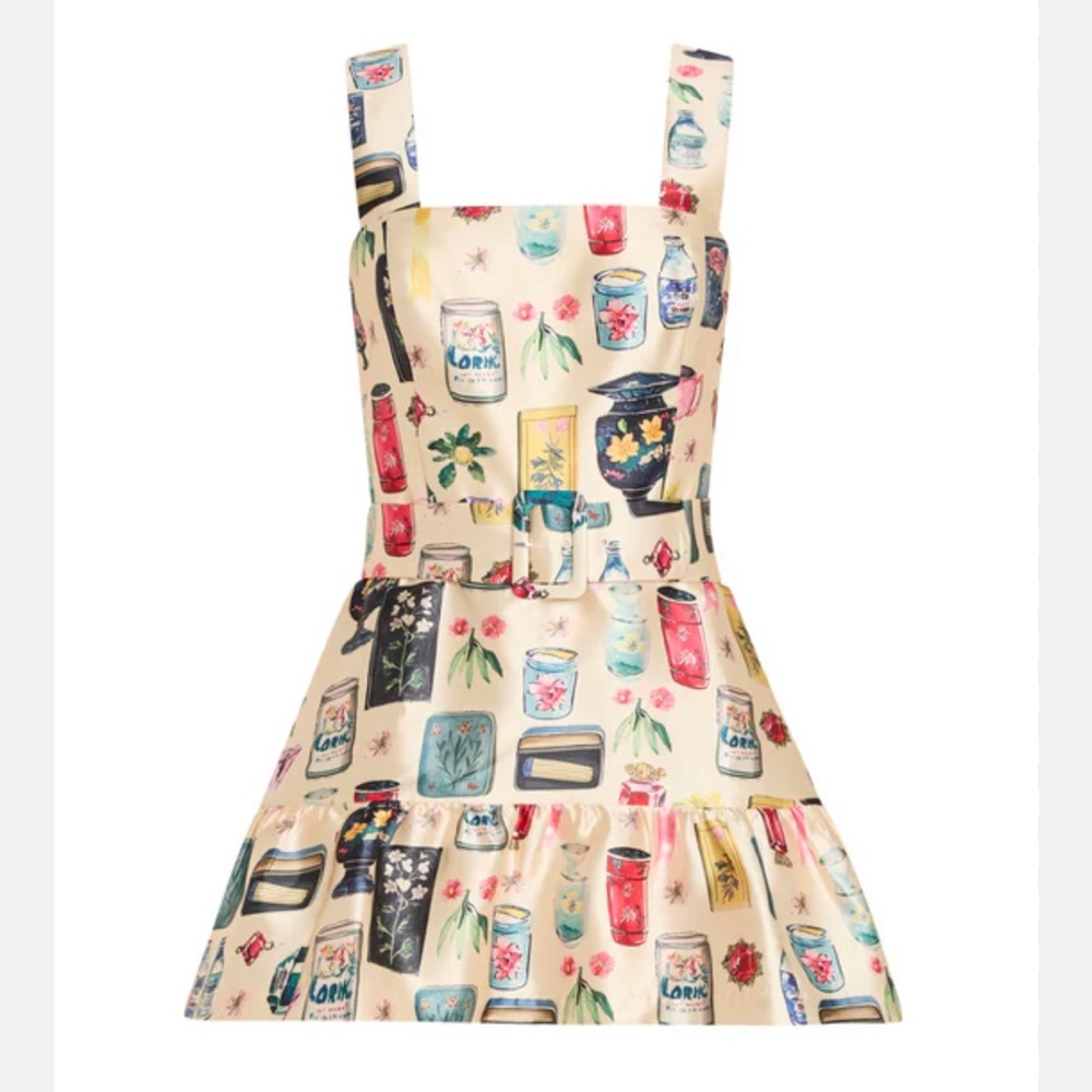 🆕 Amanda Uprichard Lena Skort Romper in Antique White Treasure Print